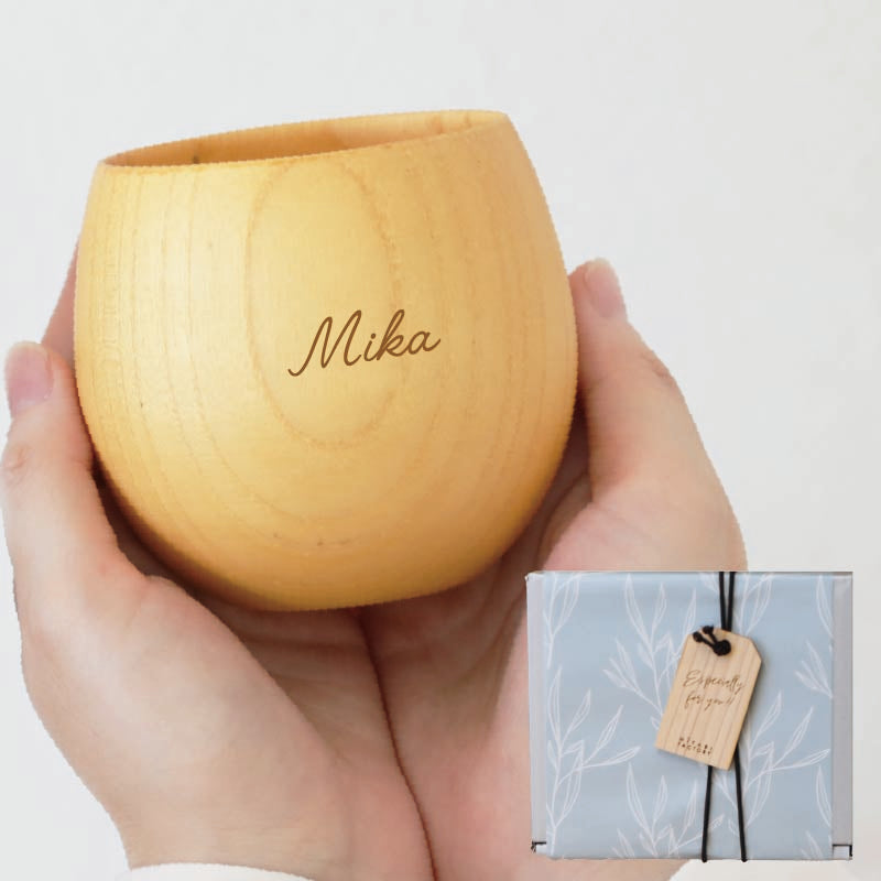 まあるい木製カップ