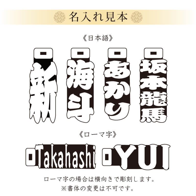 イチイの抜き文字木札