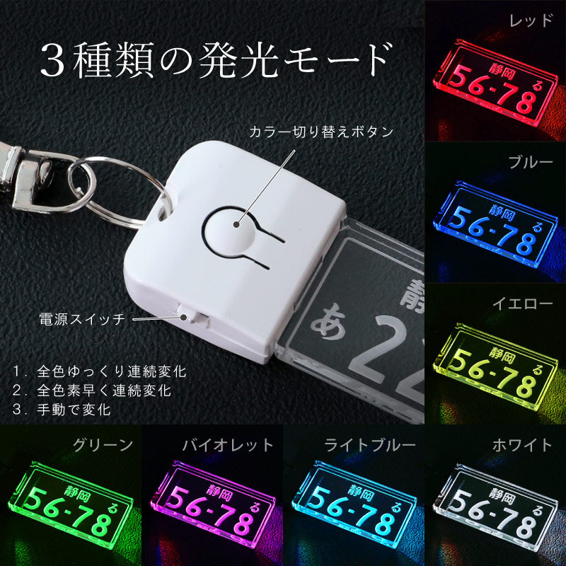 ナンバープレートキーホルダー ・ LED