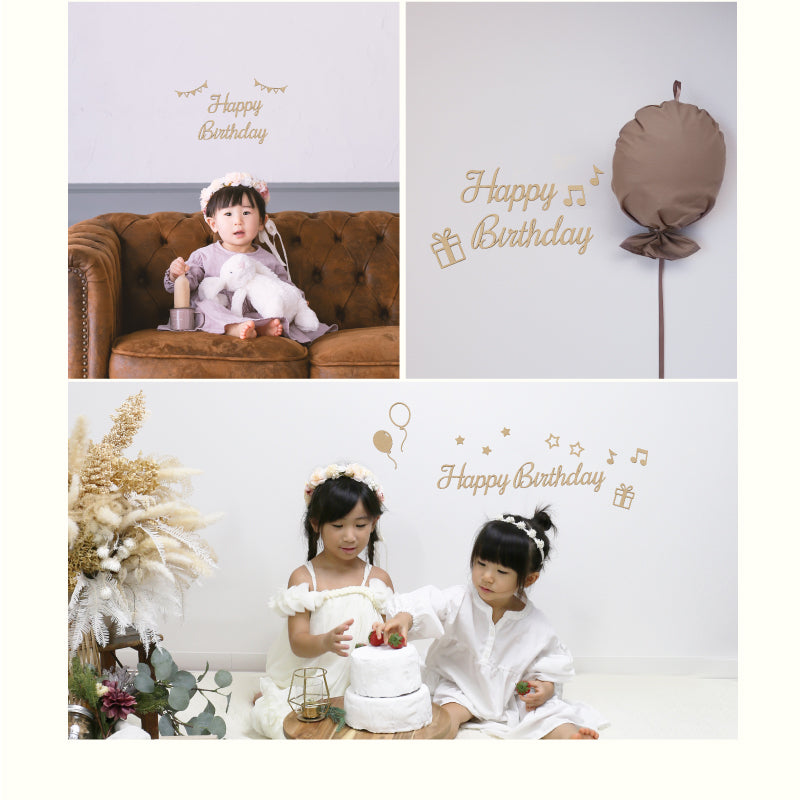 【moqmo】木製レターバナー 誕生日