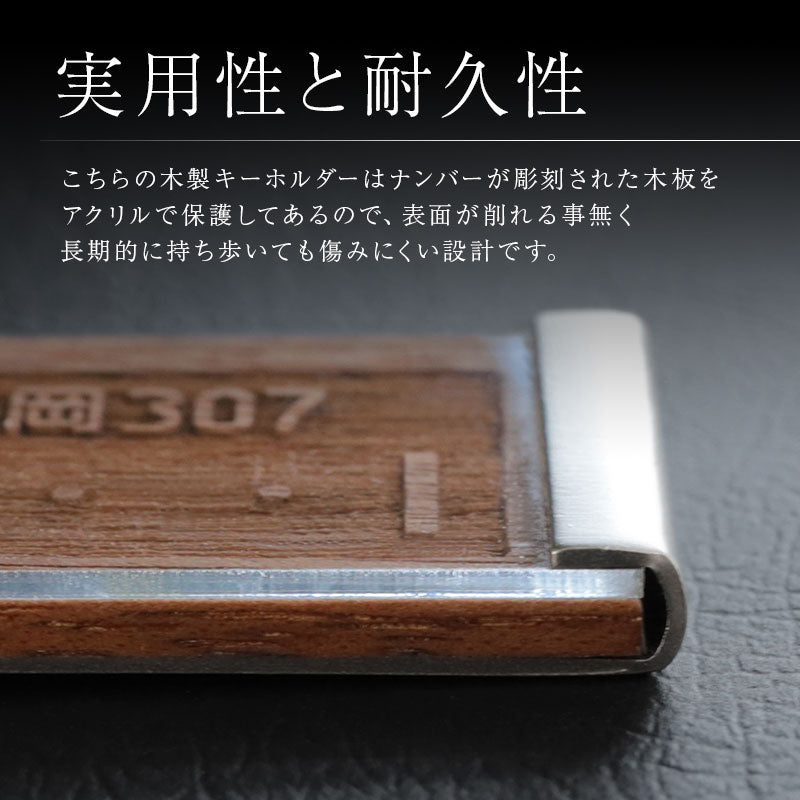 ナンバープレートキーホルダー ・ ウッド