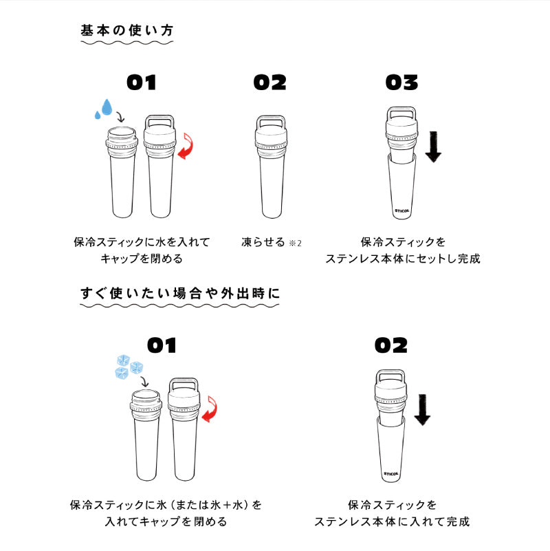 ひんやりアニマル STICOL 2in1ボトル