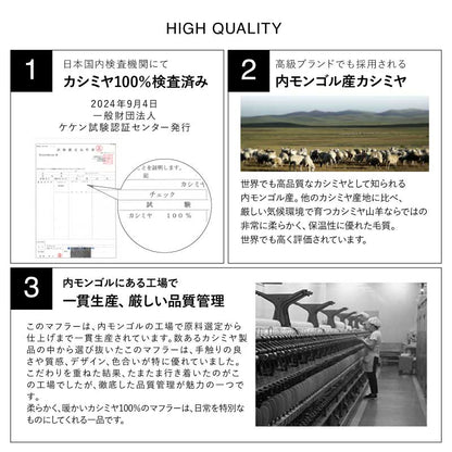 LOE カシミヤ100％マフラー チェック・ライン