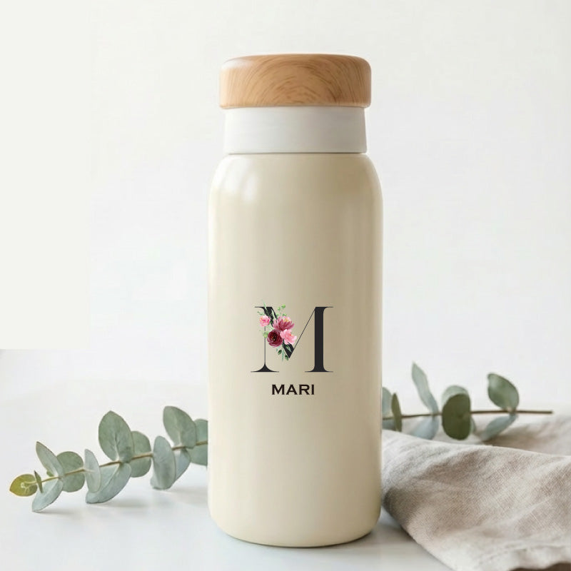 キャニスターボトル＆ローズブーケ フラワーイニシャル