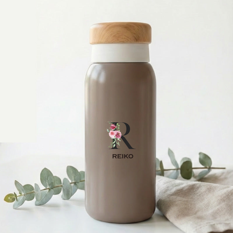 キャニスターボトル＆ローズブーケ フラワーイニシャル