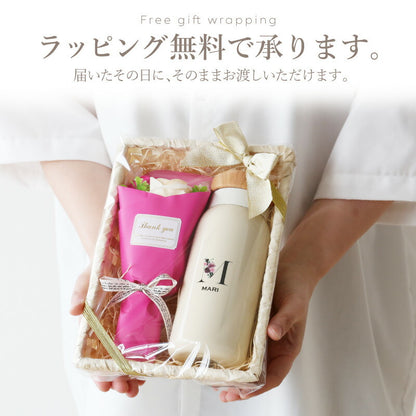 キャニスターボトル＆ローズブーケ フラワーイニシャル