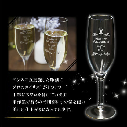 デコレーション シャンパン グラス ペア 【5営業日出荷】