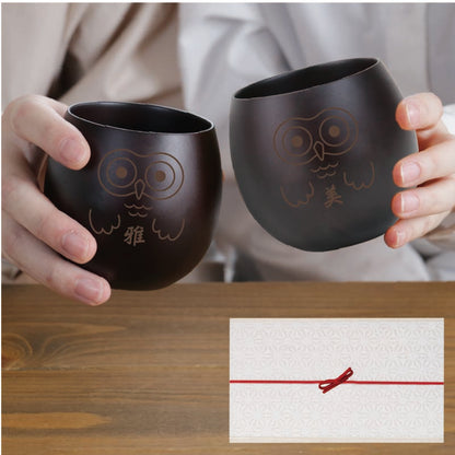 幸せの福ろう木製カップ ペア