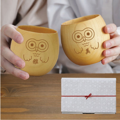 幸せの福ろう木製カップ ペア