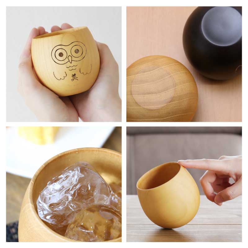 幸せの福ろう木製カップ ペア