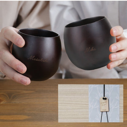 まあるい木製カップ ペア