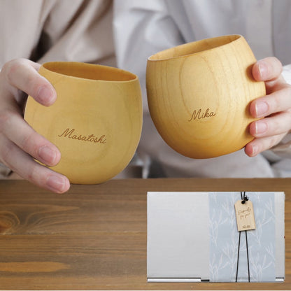 まあるい木製カップ ペア