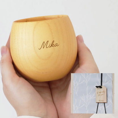 まあるい木製カップ