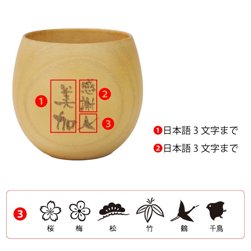 感謝のしるし木製カップ ペア