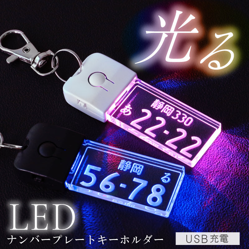 ナンバープレートキーホルダー ・ LED