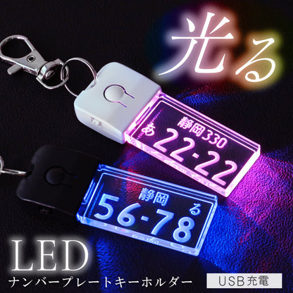ナンバープレートキーホルダー ・ LED