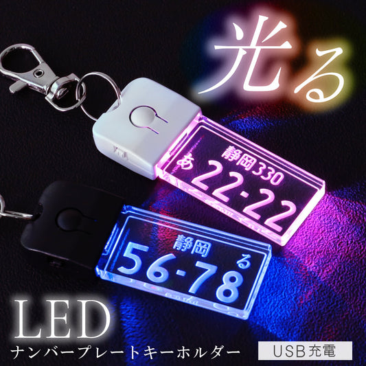 ナンバープレートキーホルダー ・ LED