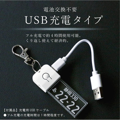 ナンバープレートキーホルダー ・ LED
