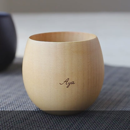 まあるい木製カップ