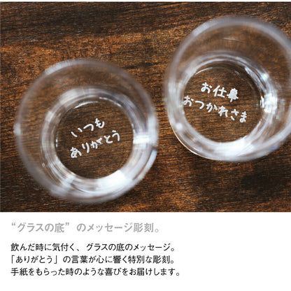 グラス底メッセージ彫刻-LetterGlass-ペア